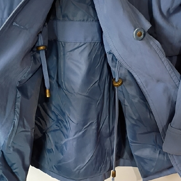 Talbots Petite Blue Trench Coat Women’s Small Classic - Picture 7 of 10